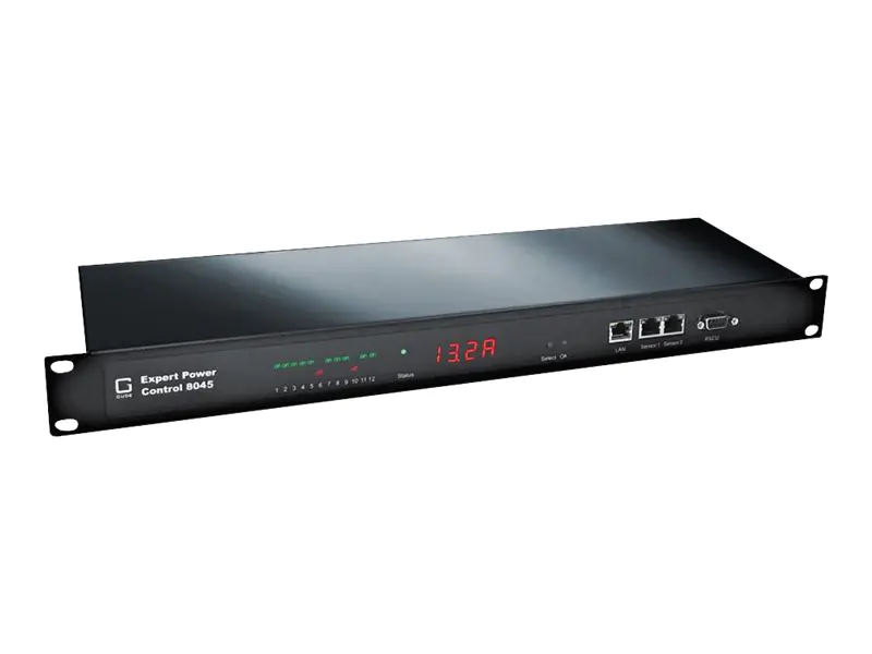 Gude Expert Power Control 8041-1 - Stromverteilungseinheit (Rack - einbaufähig) - Wechselstrom 230 V - Ethernet 10/100, RS-232 - Eingabe, Eingang IEC 60320 C20 - Ausgangsanschlüsse: 12 (12 x IEC 60320 C13) - 1U - 48.3 cm (19")