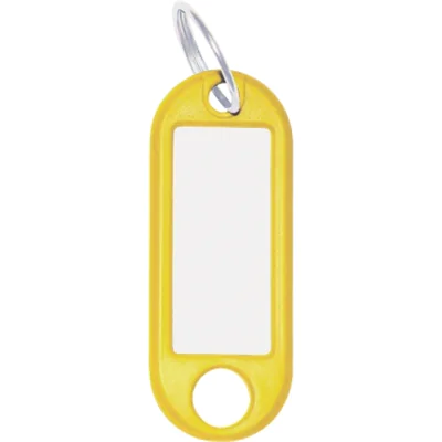 WEDO® Schlüsselanhänger 52 x 21 x 3 mm (B x H x T) Ring Kunststoff gelb 100 St./Pack.