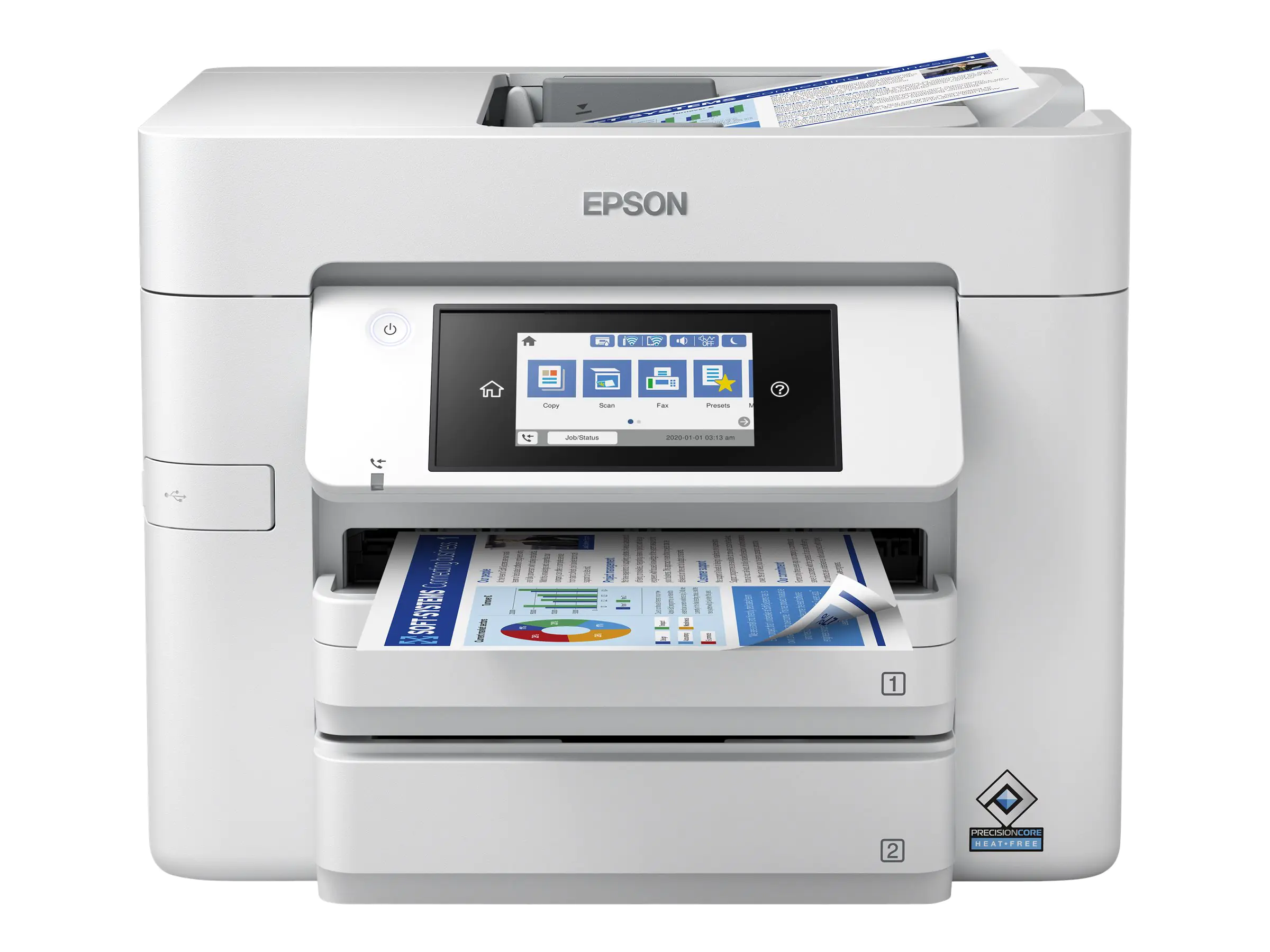 Epson WorkForce Pro WF-C4810DTWF - Multifunktionsdrucker - Farbe - Tintenstrahl - A4/Legal (Medien) - bis zu 36 Seiten/Min. (Drucken) - 500 Blatt - USB 2.0, LAN, Wi-Fi(n), USB-Host