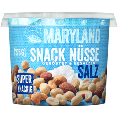 MARYLAND Nussmischung Erdnüssen, Cashewkernen, Mandeln mit Salz 275 g/Pack.