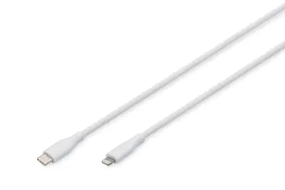DIGITUS USB Silicone charging cable USB-C - Lightning 1m 2.0 60W white - Kabel - Digital/Daten
