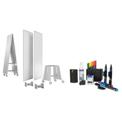 magnetoplan® Whiteboard Design Thinking Bundle Small Maße der Oberfläche: 90 x 178 cm (B x H) Tafel magnethaftend beidseitig beschreibbar