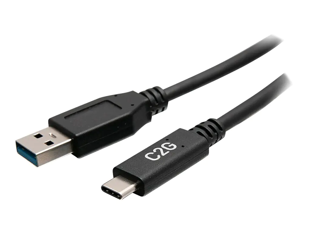 C2G 6in USB-C to USB-A SuperSpeed USB 5Gbps Cable M/M - USB-Kabel - USB Typ A (M) zu 24 pin USB-C (M) - USB 3.2 Gen 1 - 30 V - 3 A - 15 cm - geformt - Schwarz