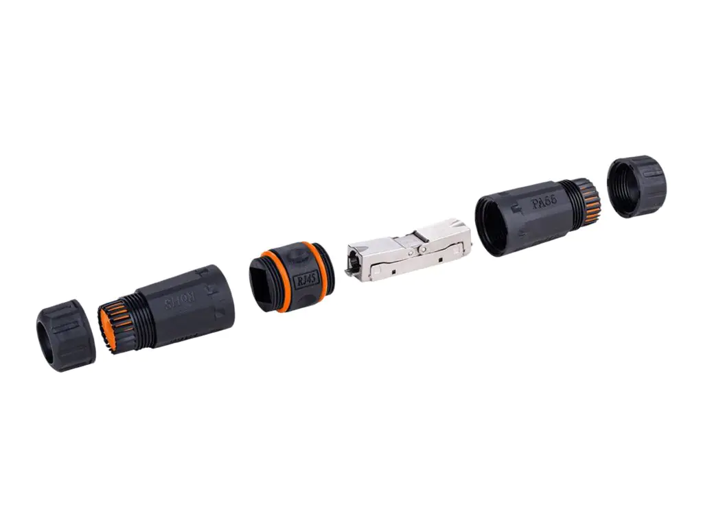 InLine - Netzwerkkoppler - RJ-45 (W) zu RJ-45 (W) - CAT 6a - im Freien - Schwarz