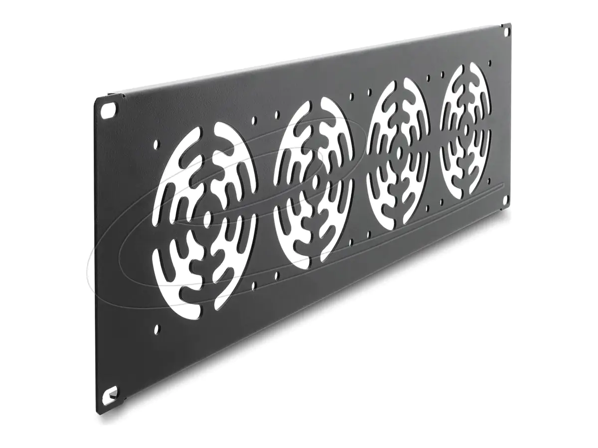 Delock 67417, Abdeckplatte, Eingebauter Ventilator, Metall, Dunkles Grau, 1 Stück(e)