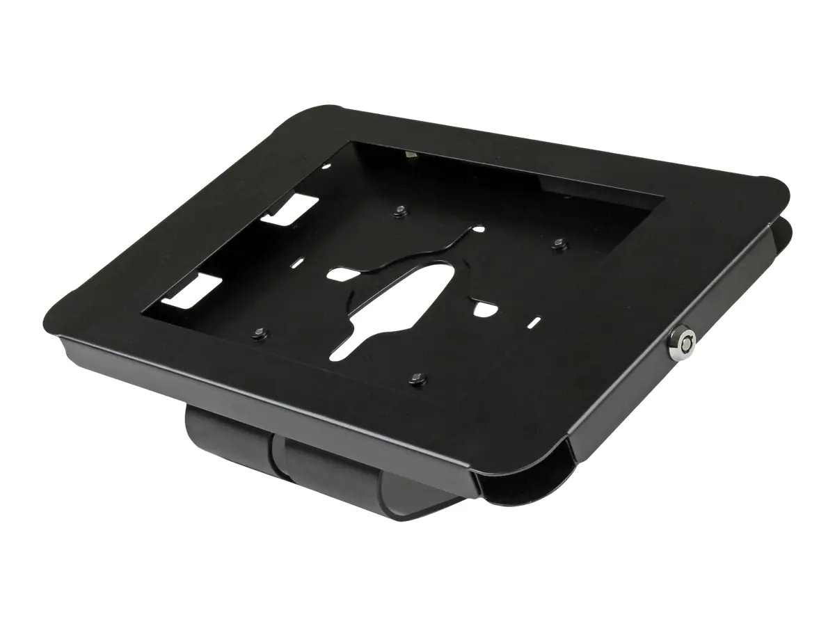 StarTech Abschließbarer Tablet Ständer für iPad - Tablet Gehäuse Tisch oder Wand montierbar - Unterstützt 9,7" iPad - Aufstellung (Montageklammer, Kissen, Frontplatte, Rückplatte) - für Tablett - verriegelbar - Stahl - Schwarz - Bildschirmgröße: 24.6 cm (