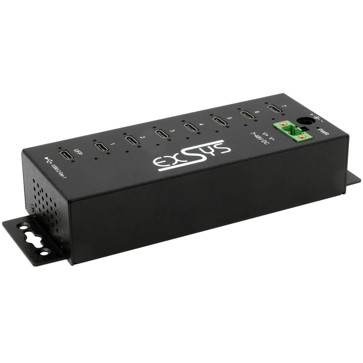 Exsys USB 3.2 Gen1 Hub 7-Port 7xC Anschluss ink.USB-Kabel Din-Rail - Kabel