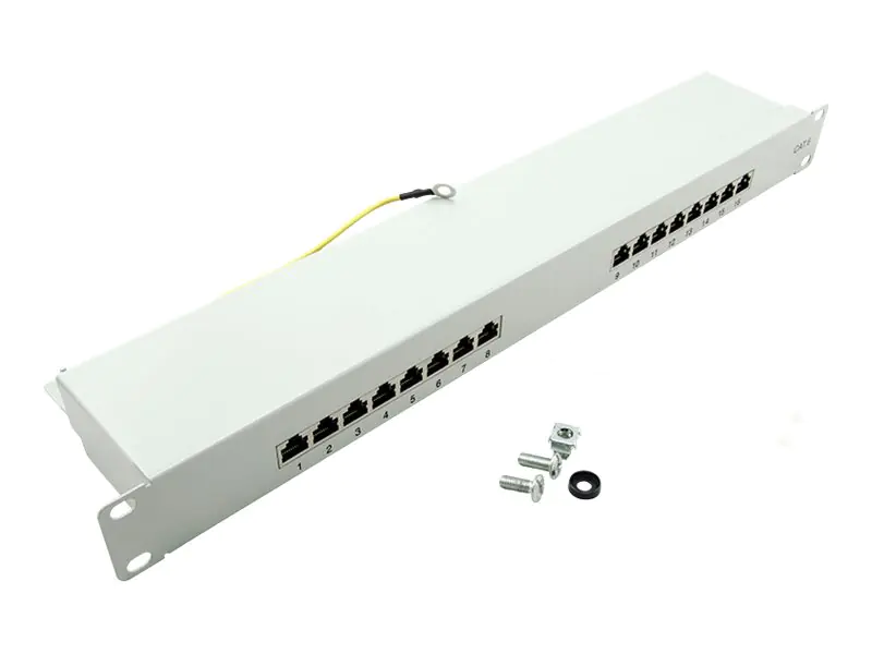 LogiLink 19" Cat.6 Patchpanel STP EconLinie grau - Patch-Panel