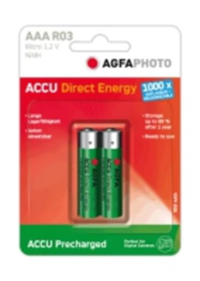 AgfaPhoto Direct Energy - Batterie 2 x AAA - NiMH - (wiederaufladbar) - 950 mAh