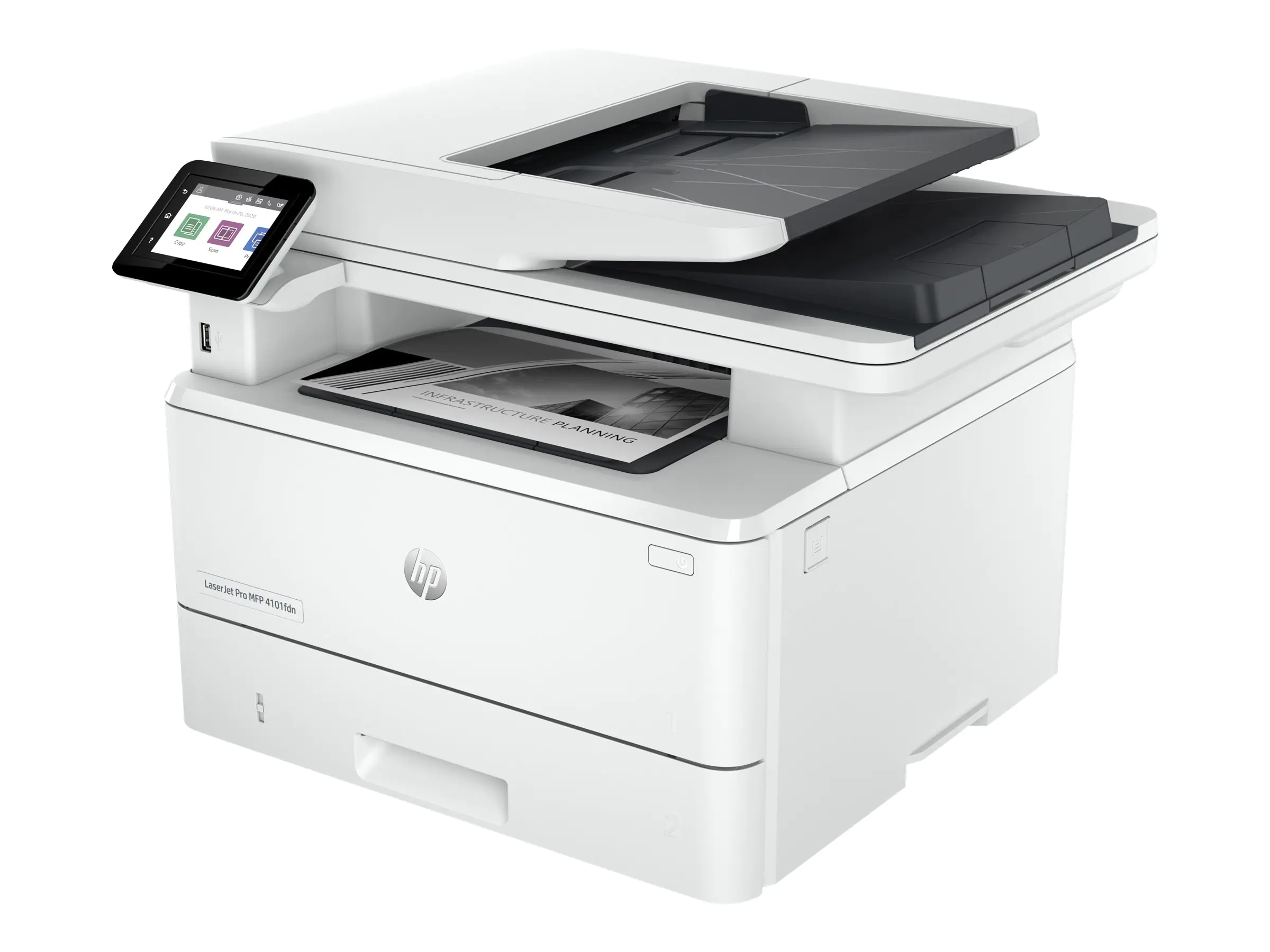 HP LaserJet Pro MFP 4102fdn - Multifunktionsdrucker - s/w - Laser - Legal (216 x 356 mm) (Original) - A4/Legal (Medien) - bis zu 38 Seiten/Min. (Kopieren) - bis zu 40 Seiten/Min. (Drucken) - 350 Blatt - 33.6 Kbps - USB, USB 2.0, Gigabit LAN, USB-Host