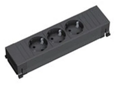 Bachmann 317.117 - 0,1 m - 3 AC-Ausgänge - Typ F - Kunststoff - Schwarz