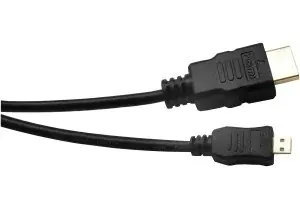 exertis Connect - HDMI-Kabel mit Ethernet - 19 pin micro HDMI Type D männlich zu HDMI männlich - 1 m - Schwarz