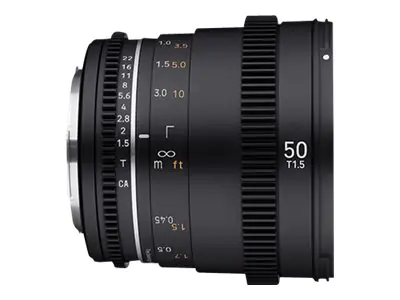 Samyang - Objektiv - 50 mm - T1.5 VDSLR MK2 - Sony E-mount - für Sony Cinema Line; a VLOGCAM; a1; a1 II; a6700; a7 IV; a7C; a7C II; a7CR; a7R V; a9 III