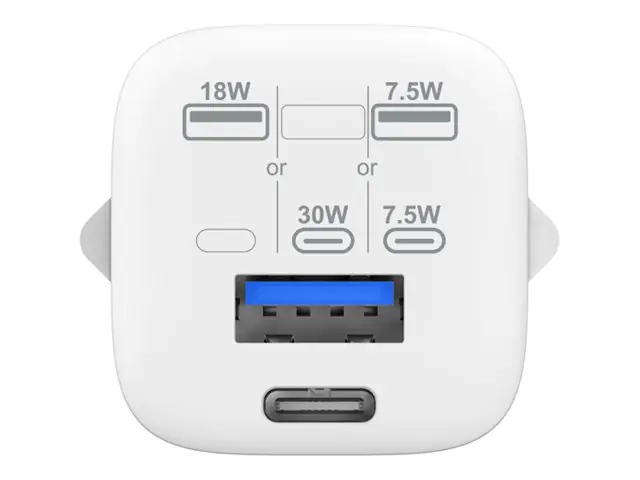 TECH DATA Vision - Netzteil - 30 Watt - 3 A - QC 3.0 - 2 Ausgabeanschlussstellen (24 pin USB-C, USB
