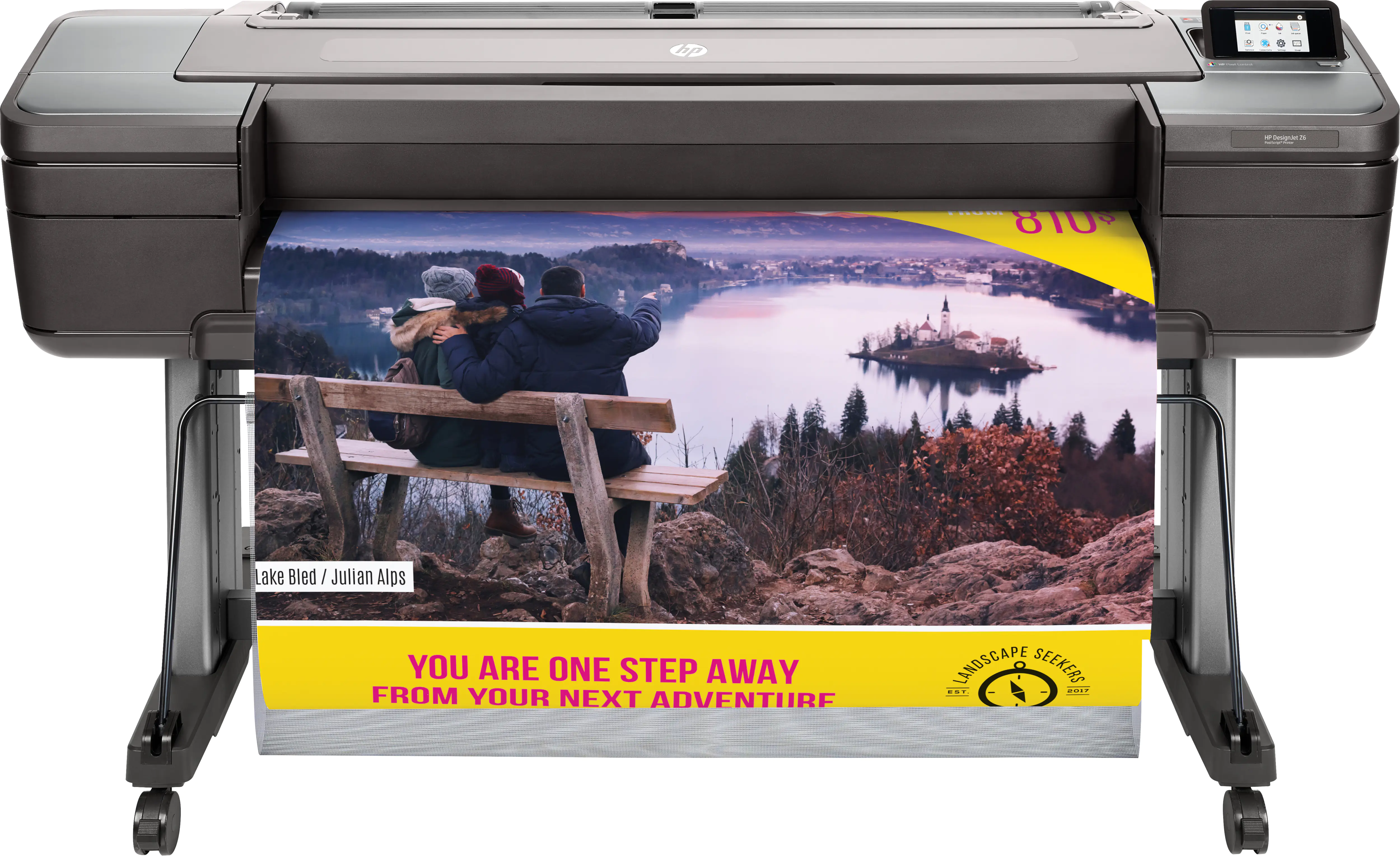 HP DesignJet Z6 PostScript - 1118 mm (44") Großformatdrucker - Farbe - Tintenstrahl - Rolle (111,8 cm) - 2400 x 1200 dpi - bis zu 1.1 Min./Seite (einfarbig)/ bis zu 1.1 Min./Seite (Farbe) - Kapazität: 1 Rolle - Gigabit LAN, USB-Host - cutter