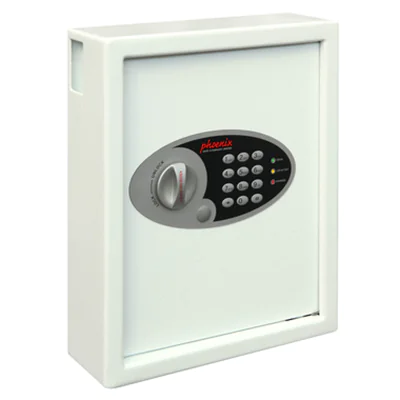 Phoenix Schlüsseltresor Cygnus 30 x 36 x 10 cm (B x H x T) Stahl weiß