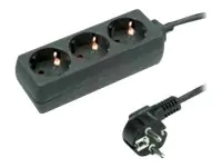 Roline - Steckdosenleiste - Wechselstrom 250 V - 3600 Watt - Eingabe, Eingang CEE 7/4 - Ausgangsanschlüsse: 3 (3 x CEE 7/4) - 3 m Schnur - Schwarz
