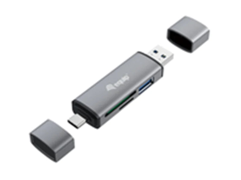 Equip Kartenleser mit USB 3.0-Hub, OTG, MicroSD (TransFlash), MicroSDHC, SD, SDHC, Grau, CE & RoHS, USB 3.2 Gen 1 (3.1 Gen 1) Type-A/Type-C, 202 mm, 12 mm 245460