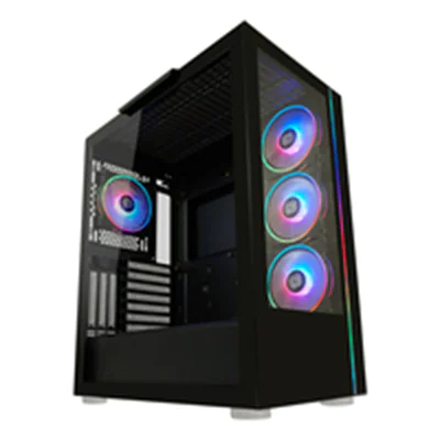 LC-Power Geh Midi Gaming 808B-ON Skylla_X inkl. 4 Lüfter - Gehäuse - ATX
