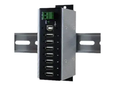 Exsys Ex 1177HMVS-WT - Hub - 7 x USB 2.0 - an DIN-Schiene montierbar - Gleichstrom
