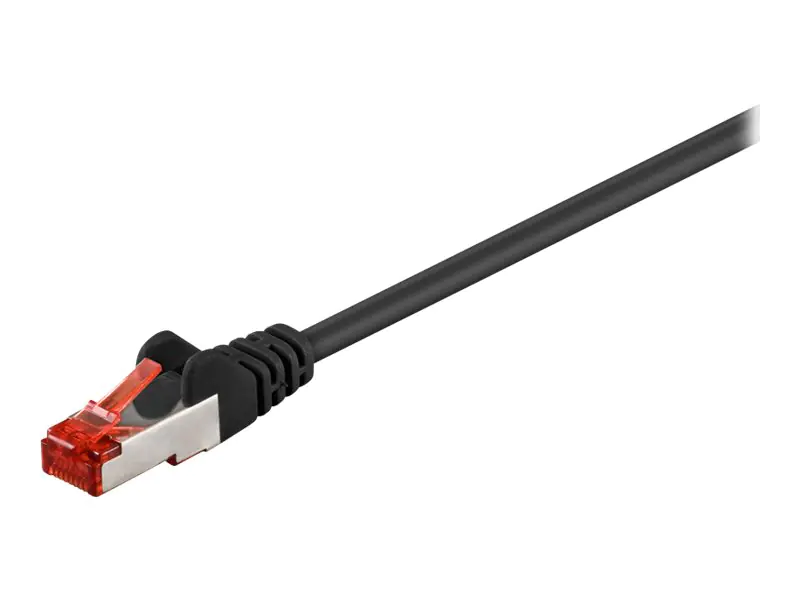 goobay - Netzwerkkabel - RJ-45 (M) zu RJ-45 (M) - 3 m - SFTP, PiMF - CAT 6 - geformt - Schwarz