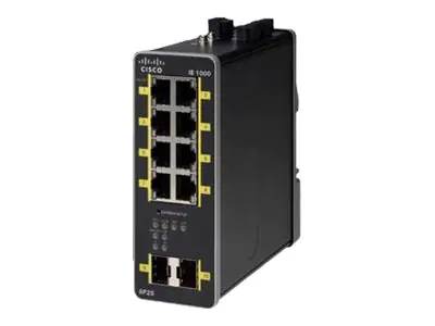 Cisco Industrial Ethernet 1000 Series - Switch - managed - 8 x 10/100/1000 (PoE+) + 2 x 1000Base-X SFP (Uplink) - an DIN-Schiene montierbar - PoE+ - Gleichstrom