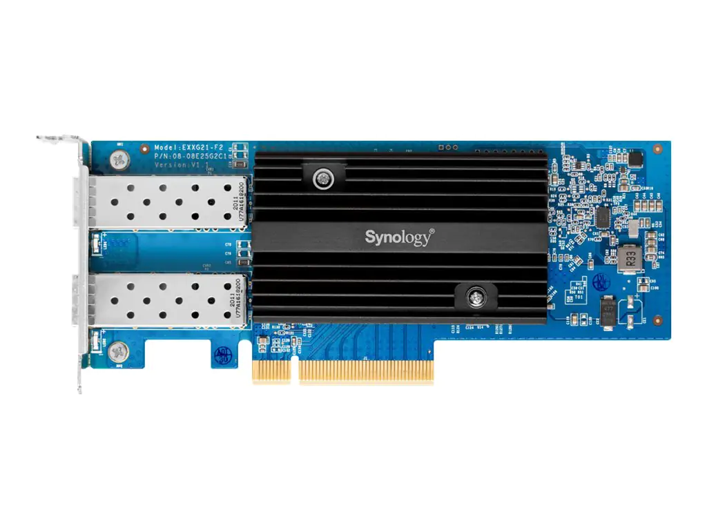 Synology E25G21-F2 - Netzwerkadapter - PCIe 3.0 x8 Low-Profile - 25 Gigabit SFP28 x 2 - für Disk Station DS1621, DS1821; FlashStation FS3600; RackStation RS1221, RS3621, RS4021