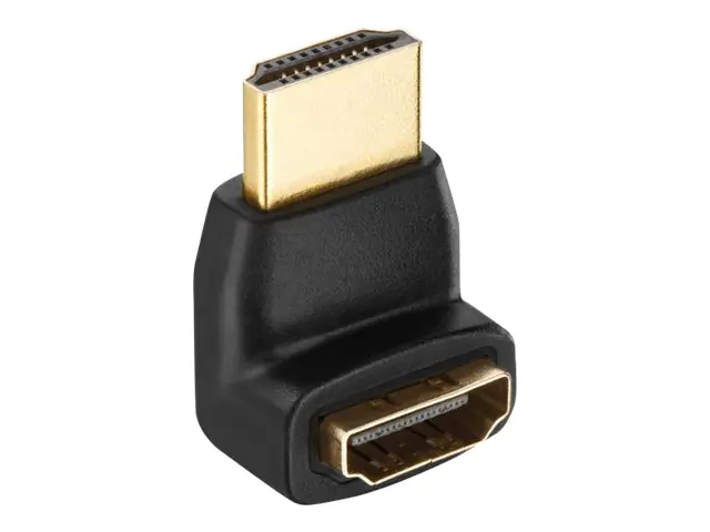 Helos - HDMI-Adapter - HDMI männlich zu HDMI weiblich gewinkelt - Schwarz - 1080p-Unterstützung