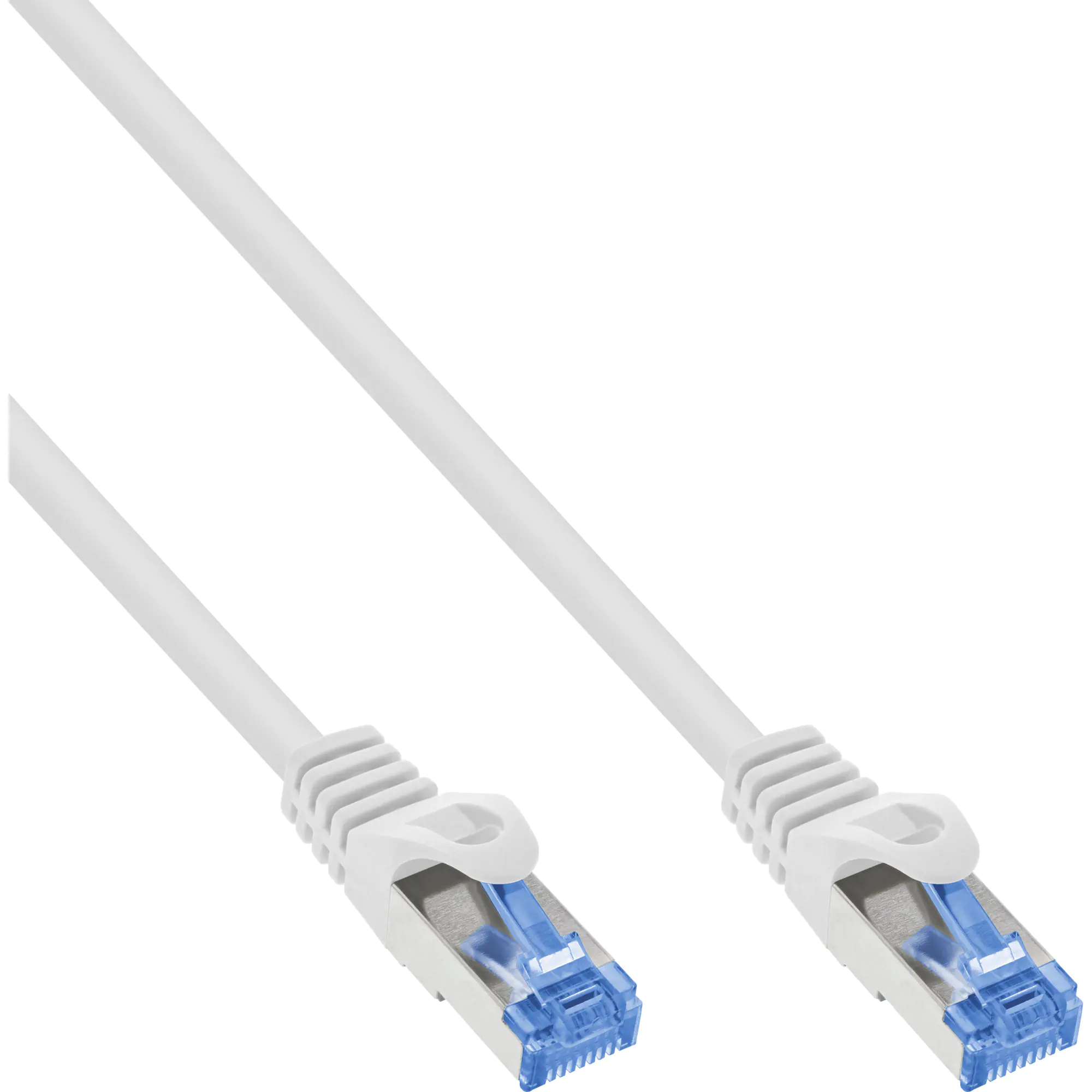 InLine - Patch-Kabel - RJ-45 (M) zu RJ-45 (M) - 1 m - SFTP, PiMF - CAT 6a - halogenfrei, geformt, ohne Haken - weiß