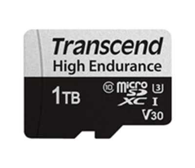 Transcend High Endurance USD350V - Flash-Speicherkarte (SD-Adapter inbegriffen) - 1 TB - Video Class V30 / UHS-I U3 / Class10 - microSDXC UHS-I U3