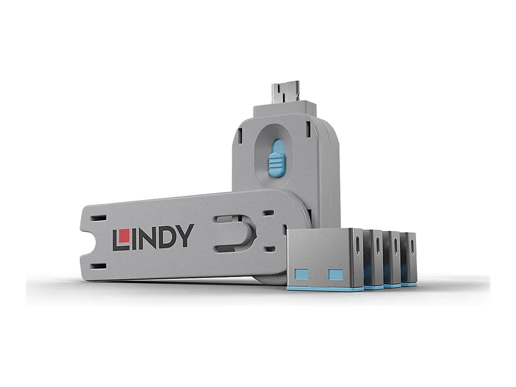 Lindy USB Port Blocker - USB-Portblocker - Blau (Packung mit 4) 40452