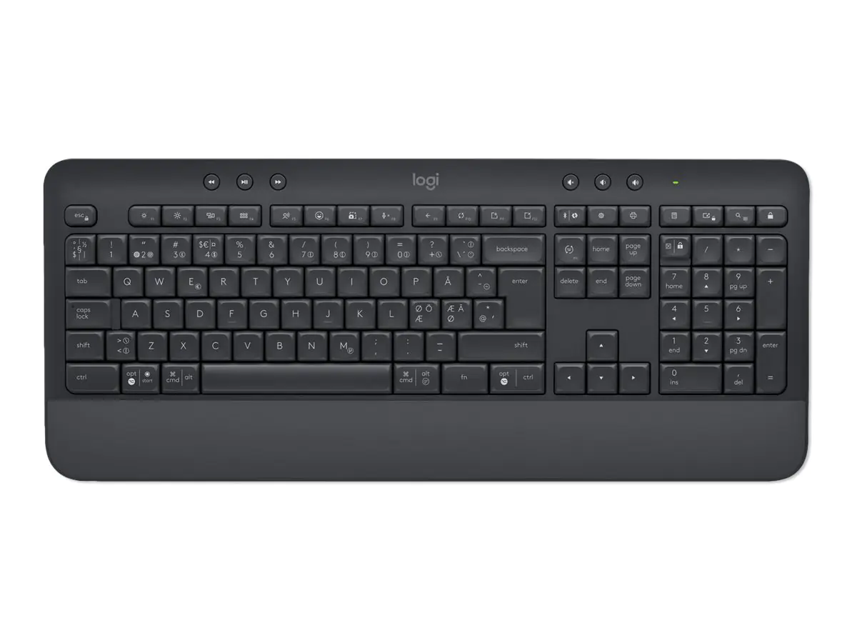 Logitech Signature K650 - Tastatur - kabellos - Bluetooth LE - QWERTY - Nordisch (Dänisch/Finnisch/Norwegisch/Schwedisch) - Graphite