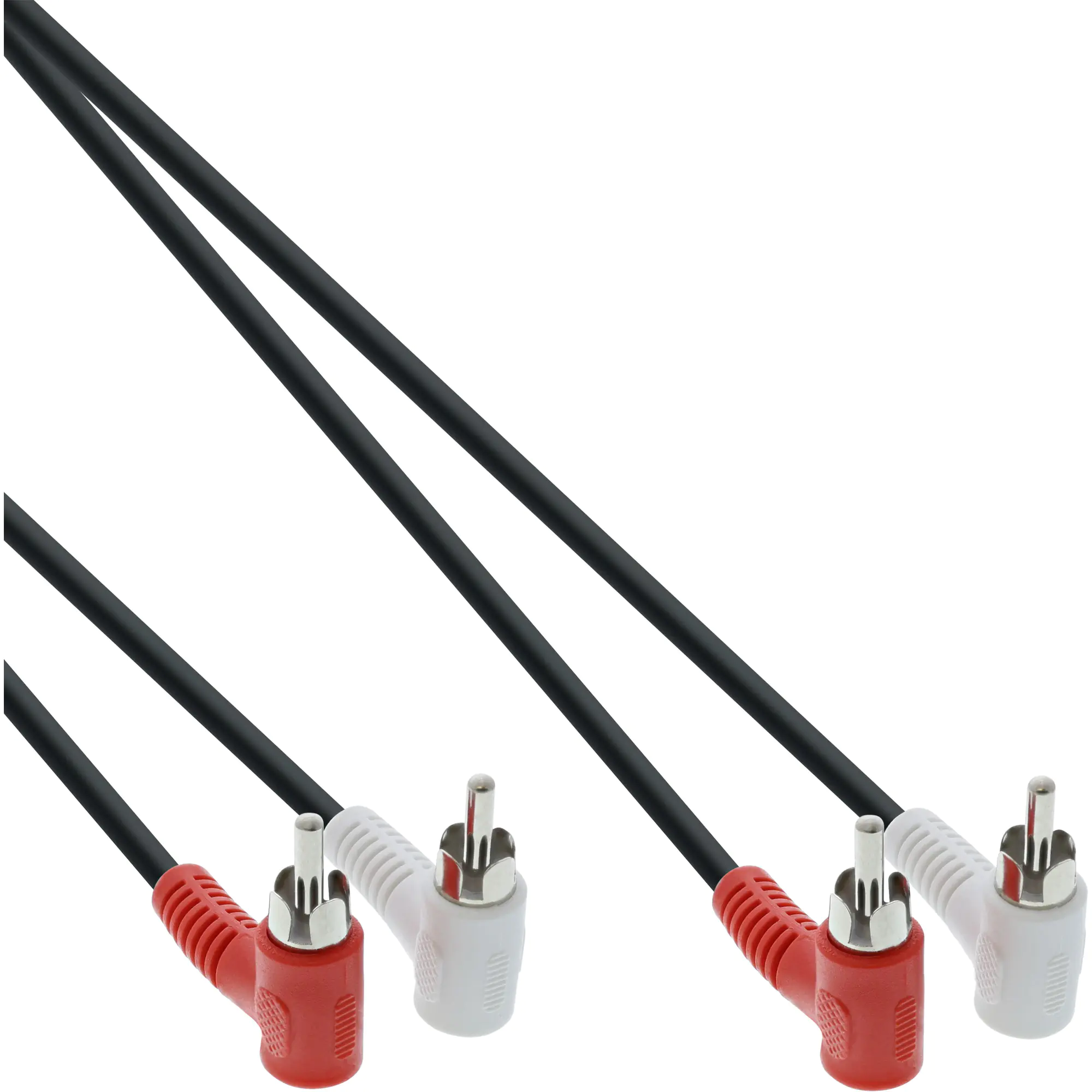 InLine - Audiokabel - RCA x 2 männlich gewinkelt zu RCA x 2 männlich gewinkelt - 1.2 m - Schwarz