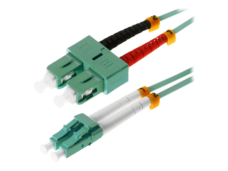 Helos - Patch-Kabel - LC Multi-Mode (M) zu SC multi-mode (M) - 1 m - Glasfaser - Duplex - 50/125 Mikrometer - OM3 - Aquamarin