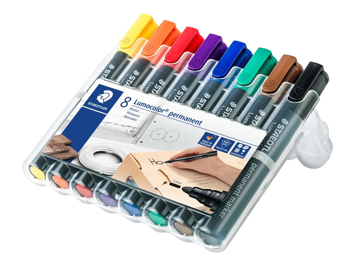 STAEDTLER Lumocolor 352 - Marker - permanent - gemischte Farben - 2 mm (Packung mit 8) 352 WP8