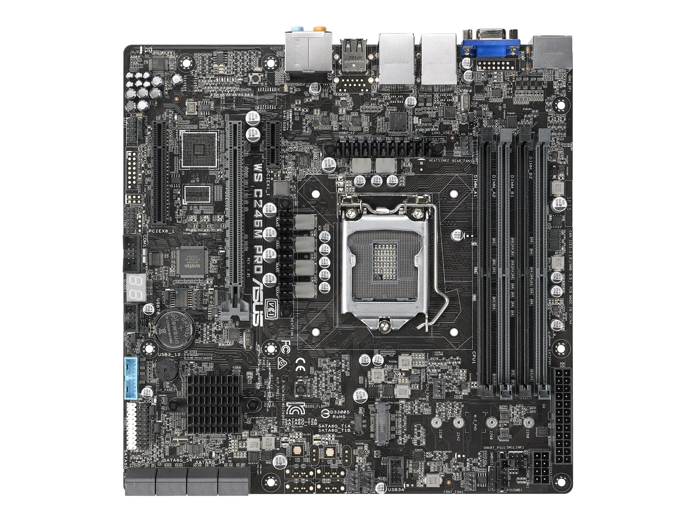 ASUS WS C246M PRO - Motherboard - micro ATX - LGA1151 Socket - C246 Chipsatz - USB 3.1 Gen 1, USB 3.1 Gen 2 - 2 x Gigabit LAN - Onboard-Grafik (CPU erforderlich) - HD Audio (8-Kanal)
