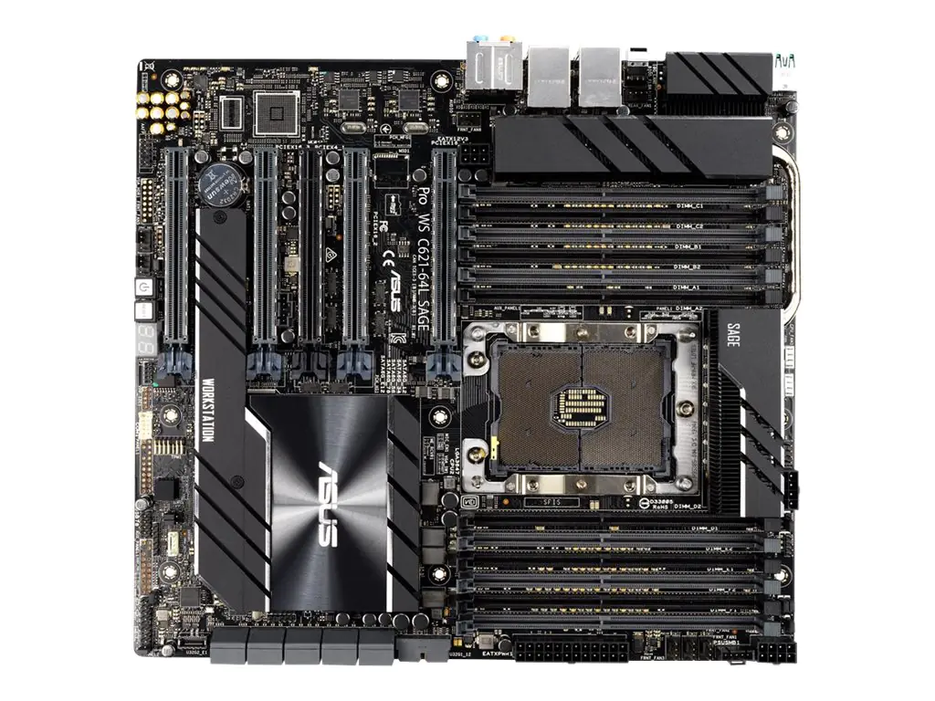 ASUS Pro WS C621-64L SAGE - Motherboard - SSI CEB - Socket P - C621 Chipsatz - USB-C Gen2, USB 3.2 Gen 1, USB 3.2 Gen 2 - 2 x Gigabit LAN - HD Audio (8-Kanal)