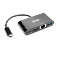 Eaton Tripp Lite Series USB C to HDMI Multiport Video Adapter Converter w/ USB-A Hub, USB-C PD Charging Port & Gigabit Ethernet Port, Thunderbolt 3 Compatible USB Type C to HDMI, USB Type-C - Dockingstation - USB-C - HDMI - 1GbE