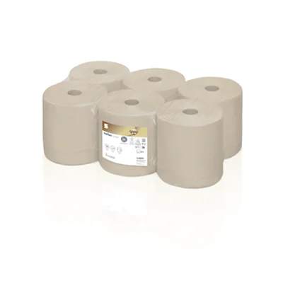 Satino by WEPA Handtuchrolle PureSoft 20,5 cm x 170 m (B x L) Papier, 100 % recycelte Wellpappe softbeige 6 Rl./Pack.