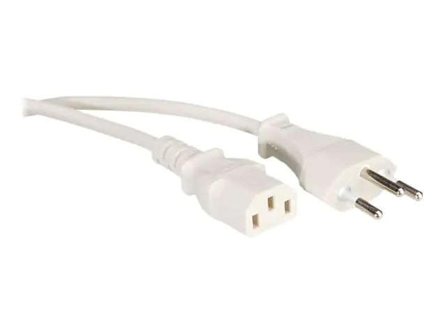 VALUE - Stromkabel - power IEC 60320 C13 zu T12 (M) - Wechselstrom 250 V - 10 A - 1.8 m - weiß - Schweiz