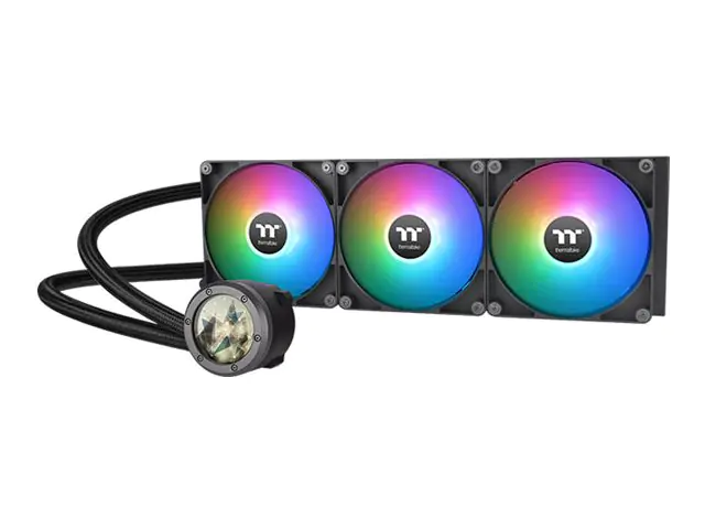 Thermaltake TH420 V2 Ultra ARGB Sync - Prozessor-Flüssigkeitskühlsystem - Kühlergröße: 420 mm - (für: LGA2066, LGA2011-3, LGA2011, LGA1700, LGA1200, LGA1156, LGA1155, LGA1151, LGA1150, AM5, AM4, AM3+, AM3, AM2+, AM2, FM2, FM1) - Kupfer - 140 mm - Schwarz
