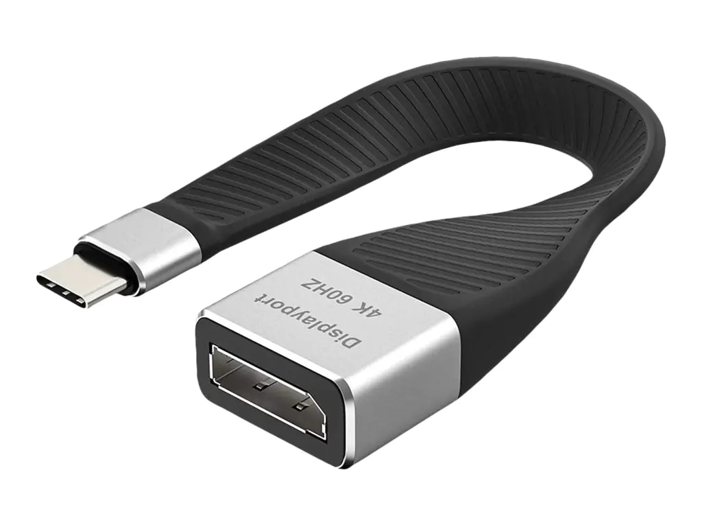 Roline - Adapterkabel - 24 pin USB-C (M) zu DisplayPort (W) - 13.8 cm - geformt - Schwarz