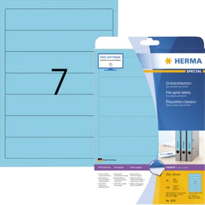 HERMA Ordneretikett 5093 kurz/schmal sk blau 140 St./Pack.