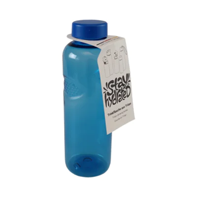 elasto Trinkflasche Carve "Refresh" 1l Tritan Kunststoff transparent-blau
