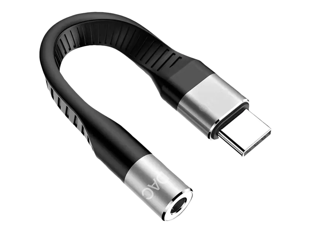 Roline - Adapter USB-C auf Klinkenstecker - 24 pin USB-C männlich zu mini-phone stereo 3.5 mm weiblich - 10 cm - Schwarz