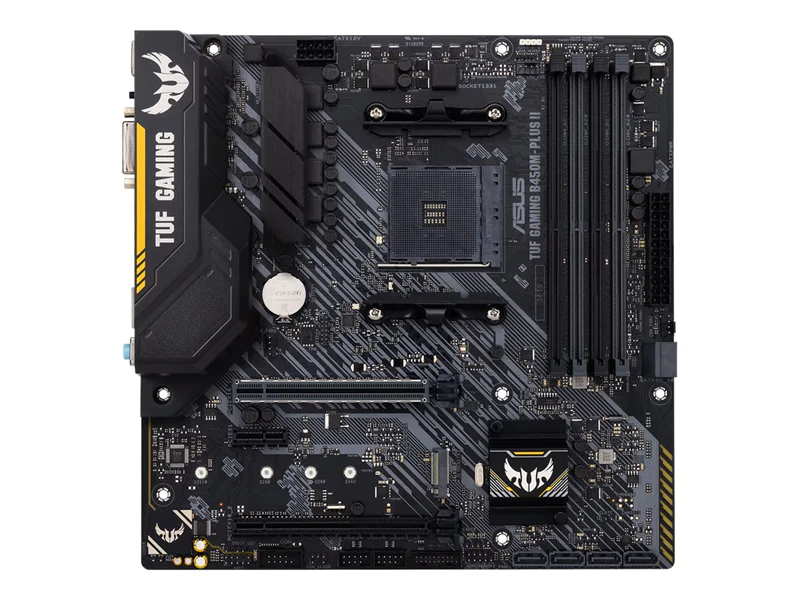 ASUS TUF GAMING B450M-PLUS II - Motherboard - micro ATX - Socket AM4 - AMD B450 Chipsatz - USB-C Gen1, USB 3.2 Gen 1, USB 3.2 Gen 2 - Gigabit LAN - Onboard-Grafik (CPU erforderlich) - HD Audio (8-Kanal)