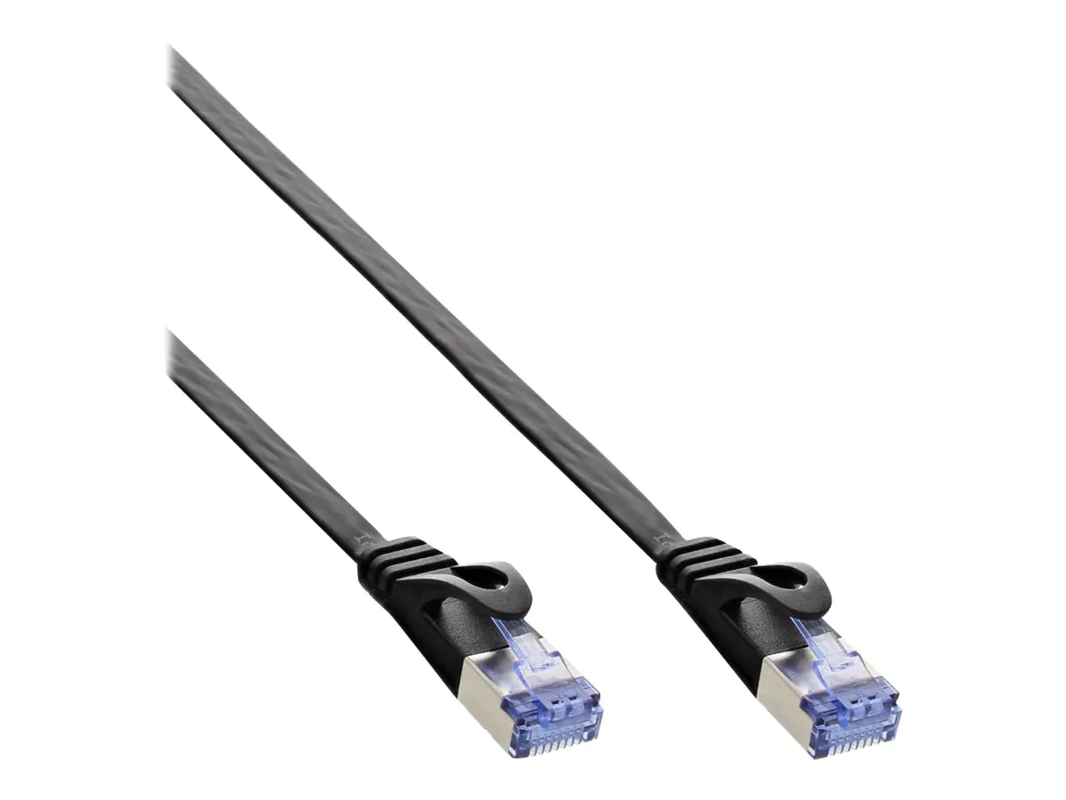 InLine - Patch-Kabel - RJ-45 (M) bis RJ-45 (M) - 5 m - U/FTP, PiMF - CAT 6a - geformt, ohne Haken, flach - Schwarz