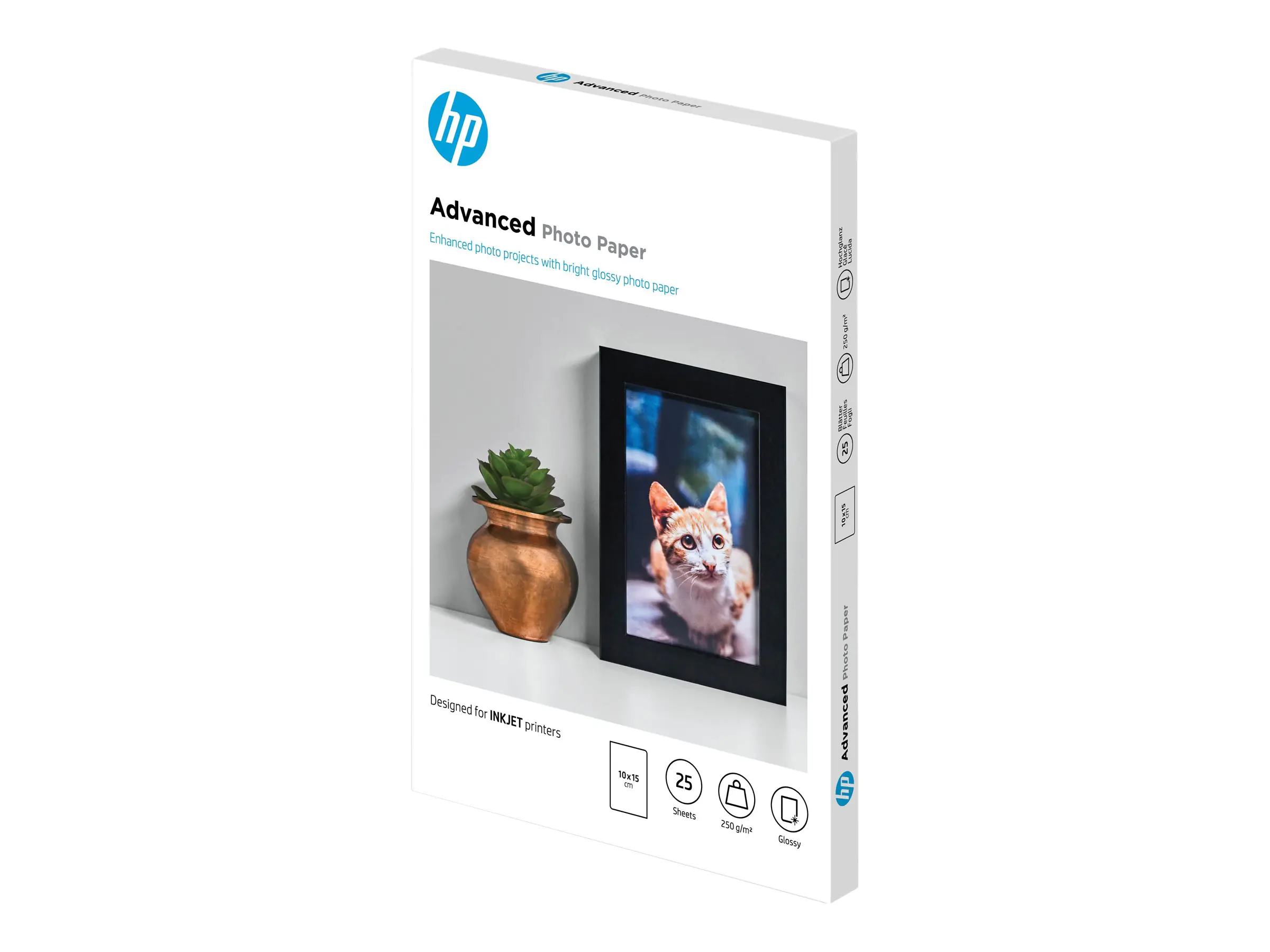 HP Fotopapier Q8691A 100 x 150 mm 250 g/m² für Tintenstrahldrucker glänzend 25 Blatt