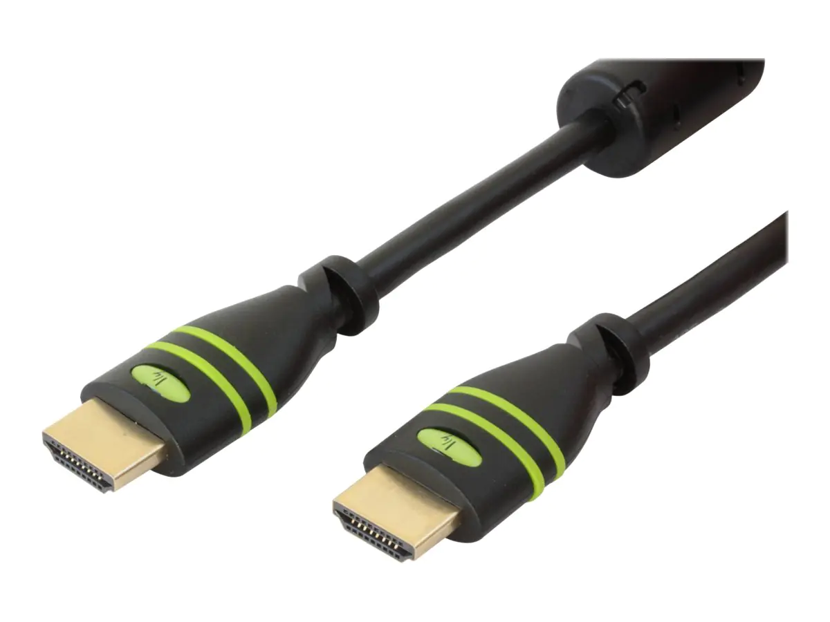 TECHly - Highspeed - HDMI-Kabel mit Ethernet - HDMI männlich zu HDMI männlich - 15 m - Schwarz - 1080p-Unterstützung, Dolby DTS-HD Master Audio-Unterstützung, Dolby TrueHD-Unterstützung