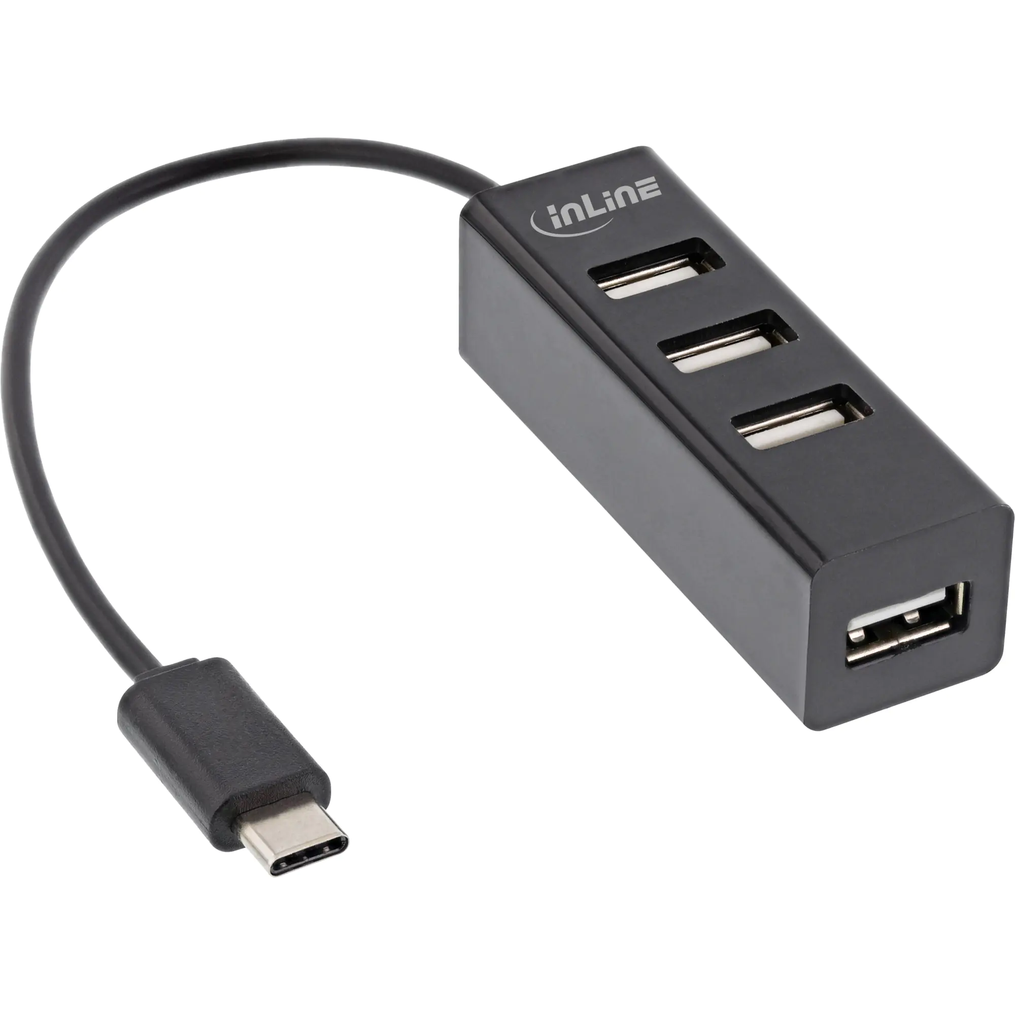InLine - Hub - USB-C male to 4x USB-A female, cable 15cm - 4 x USB 2.0 - Desktop
